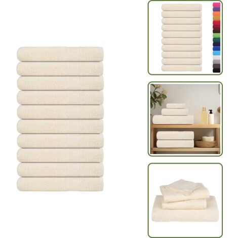 Asciugamani per sauna crema - vidaXL Asciugamani per sauna FROGN 10 pezzi Crema 80x200 cm 360 g/m² - Asciugamani per sauna 80x200 cm