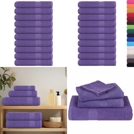Asciugamani per sauna FROGN 10 pezzi Viola 80x200 cm 360 g/m² - Cotone - Assorbente