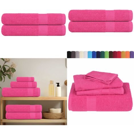 Asciugamani per sauna FROGN 2 pezzi Rosa 80x200 cm 360 g/m² - Cotone - Asciugamani da sauna
