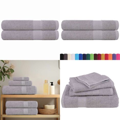 Asciugamani per sauna FROGN 2 pz Grigio 80x200 cm 360 g/m² - Cotone - Asciugamani per sauna grigio