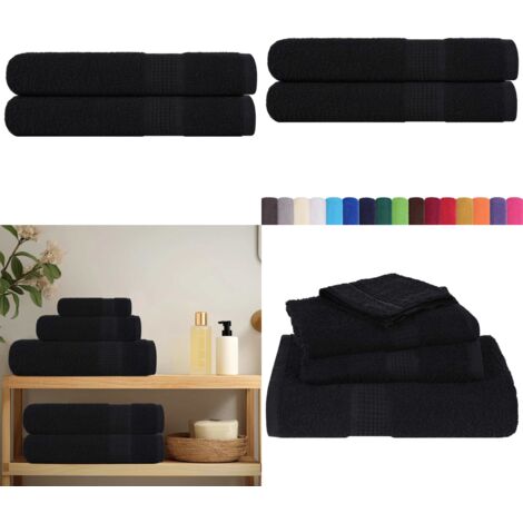 Asciugamani per sauna FROGN 2 pz Nero 80x200 cm 360 g/m² - Cotone - Asciugamani da sauna