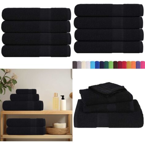 Asciugamani per sauna FROGN 4 pezzi Nero 80x200 cm 360 g/m² - Asciugamani da sauna - Cotone per sauna