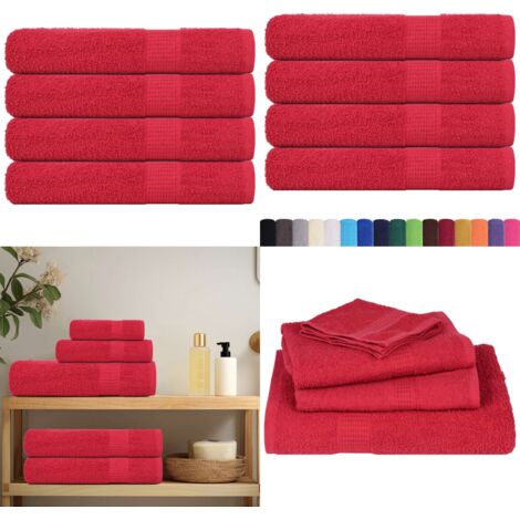 Asciugamani per sauna FROGN 4 pezzi Rosso 80x200 cm 360 g/m² - Cotone - Asciugamani da sauna