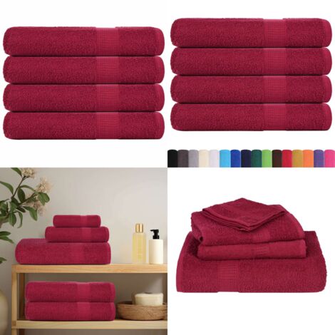 Asciugamani per sauna FROGN 4 pz Bordeaux 80x200 cm 360 g/m² - Asciugamani da sauna - Cotone per sauna