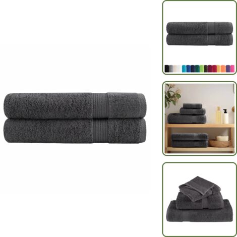 Asciugamani per sauna premium - vidaXL Asciugamani per sauna Premium SOLUND 2 pz Antracite 80x200 cm 600 g/m² - Asciugamani per sauna antracite