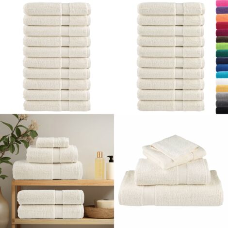 Asciugamani per Sauna SOLUND 10 pz Crema 80x200cm 600 g/m² - Asciugamani da sauna - Asciugamani in cotone