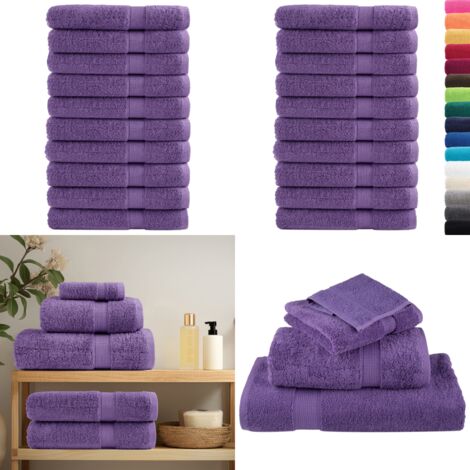 Asciugamani per Sauna SOLUND 10 pz Viola 80x200cm 600 g/m² - Asciugamani da sauna - Asciugamani cotone
