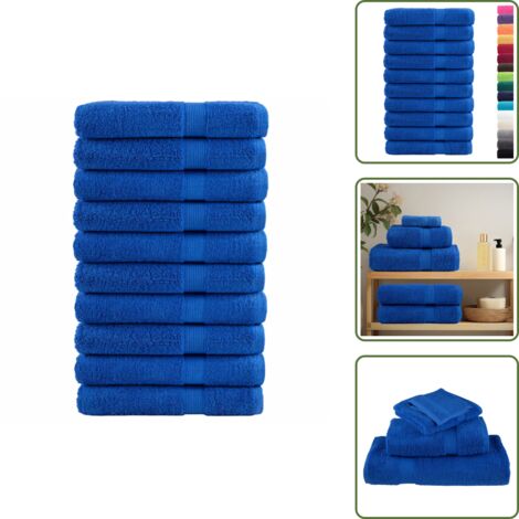 Asciugamani per uso commerciale - vidaXL Asciugamani Premium SOLUND 10 pz Blu 100x200 cm 600 g/m² - Asciugamani per mare