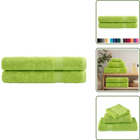 Asciugamani per uso domestico - vidaXL Asciugamani Premium SOLUND 2 pz Verdi 100x200 cm 600 g/m² - Asciugamani per uso commerciale
