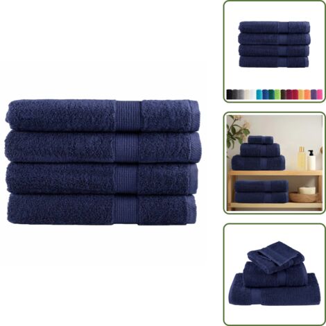 Asciugamani per uso domestico - vidaXL Asciugamani Premium SOLUND 4 pz Blu Navy 100x200 cm 600 g/m² - Asciugamani per uso commerciale