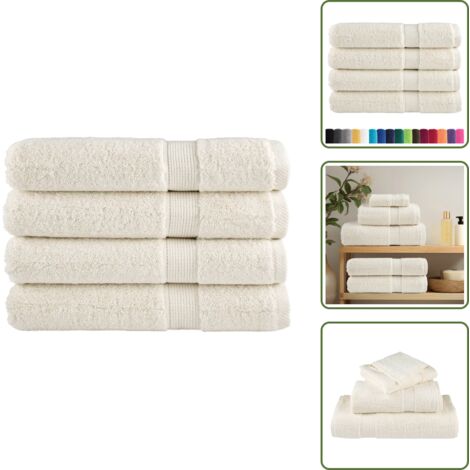 Asciugamani per uso domestico - vidaXL Asciugamani Premium SOLUND 4 pz Crema 100x200 cm 600 g/m² - Asciugamani per uso commerciale