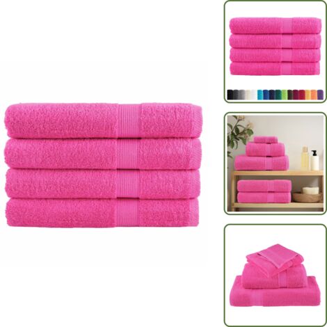 Asciugamani per uso domestico - vidaXL Asciugamani SOLUND 4 pz Rosa 100x200 cm 600 g/m² - Asciugamani per uso commerciale