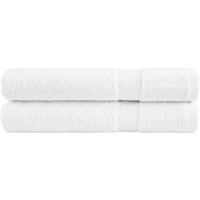Asciugamani Per Sauna Solund 2 Pz Bianchi 80x200cm 600gsm Vidaxl