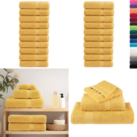 Asciugamani Premium SOLUND 10 pz Oro 50x100 cm 600 g/m² - Asciugamani oro - Asciugamani cotone