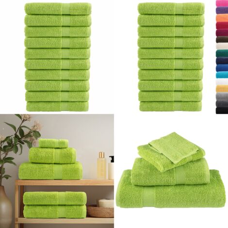 Asciugamani Premium SOLUND 10pz Verdi 100x200 cm 600 g/m² - Asciugamani in cotone - Asciugamani verdi