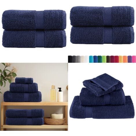 Asciugamani Premium SOLUND 2 pz Blu Navy 30x30 cm 600 g/m² - Asciugamani per il viso - Asciugamani per le mani
