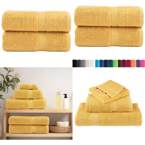 Asciugamani Premium SOLUND 2 pz Oro 30x30 cm 600 g/m² - Asciugamani oro - Asciugamani cotone