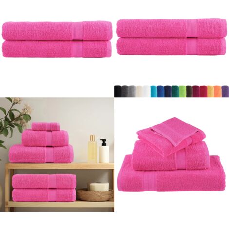 Asciugamani Premium SOLUND 2 pz Rosa 100x200 cm 600 g/m² - Asciugamani rosa - Cotone