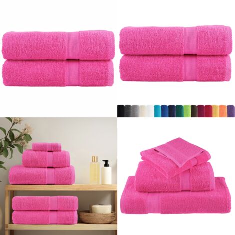 Asciugamani Premium SOLUND 2 pz Rosa 50x100 cm 600 g/m² - Asciugamani rosa - Cotone