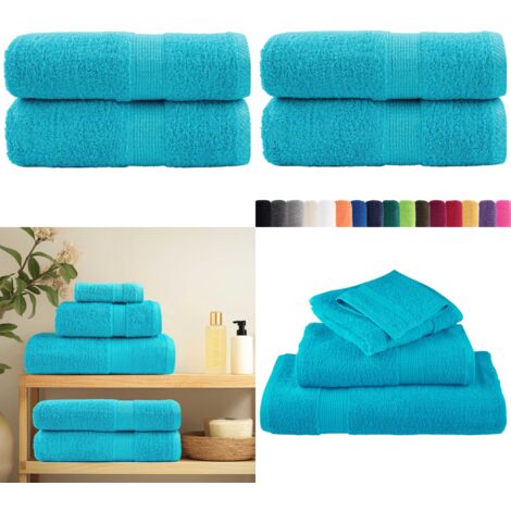 Asciugamani Premium SOLUND 2 pz Turchese 30x30 cm 600 g/m² - Asciugamani per il viso - Asciugamani per le mani