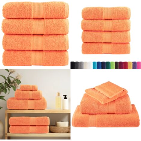 Asciugamani Premium SOLUND 4 pz Arancione 30x30 cm 600 g/m² - Asciugamani per il viso - Asciugamani per le mani