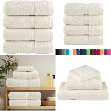 Asciugamani Premium SOLUND 4 pz Crema 30x30 cm 600 g/m² - Asciugamani per il viso - Asciugamani per le mani