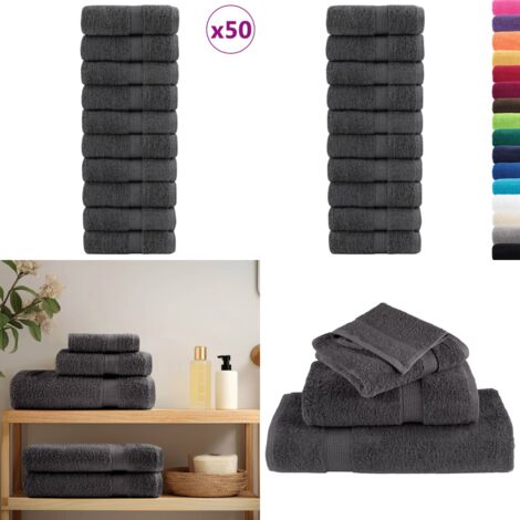 Asciugamani Premium SOLUND 50 pz Antracite 30x30 cm 600 g/m² - Asciugamani per il viso - Asciugamani per le mani