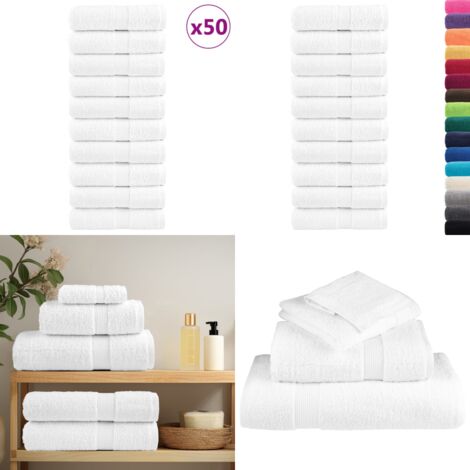 Asciugamani Premium SOLUND 50 pz Bianco 30x30 cm 600 g/m² - Asciugamani per il viso - Asciugamani per le mani