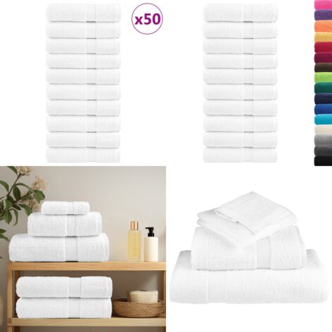 Asciugamani Premium SOLUND 50 pz Bianco 50x100 cm 600 g/m² - Asciugamani in cotone - Asciugamani bianchi