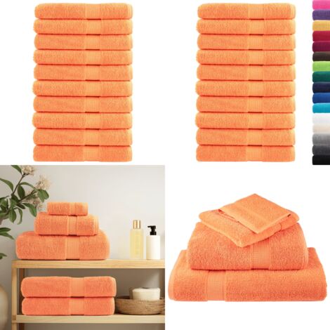 Asciugamani SOLUND 10 pz Arancione 100x200 cm 600 g/m² - Asciugamani arancione - Cotone