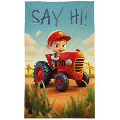 Asciugamano 30x50 per asilo Tractor Farm 100% cotone