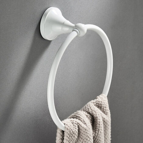 Asciugamano da bagno KZQ White, bianco, supporti per fissare accessori da bagno, montaggio a parete