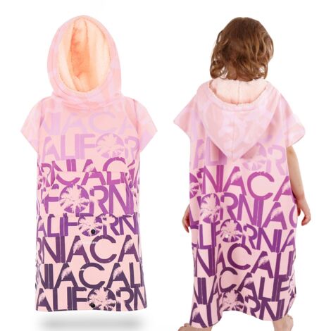 Asciugamano da bagno poncho per bambini con cappuccio, ad asciugatura rapida, turistico