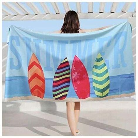 Asciugamano da spiaggia in microfibra antisabbia KZQ 70 x 150 cm, leggero, antisabbia e ad asciugatura rapida, grande coperta da picnic