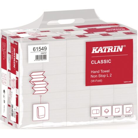 Asciugamano pieghevole Katrin Classic L 2 2-strati bianco L circa 240 mm x B circa 320 mm 3000 pezzi/rotolo