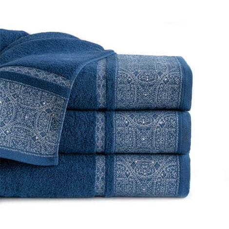 Asciugamano Sofia 70x140 blu navy 500g 100% cotone