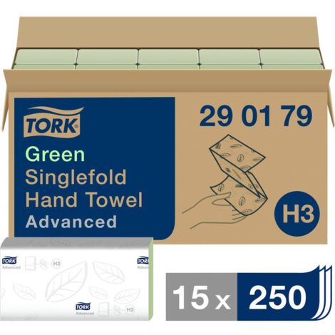 Asciugamano TORK 290179 2-strati, motivo decorativo verde L230xP248mm 15x250 pz.