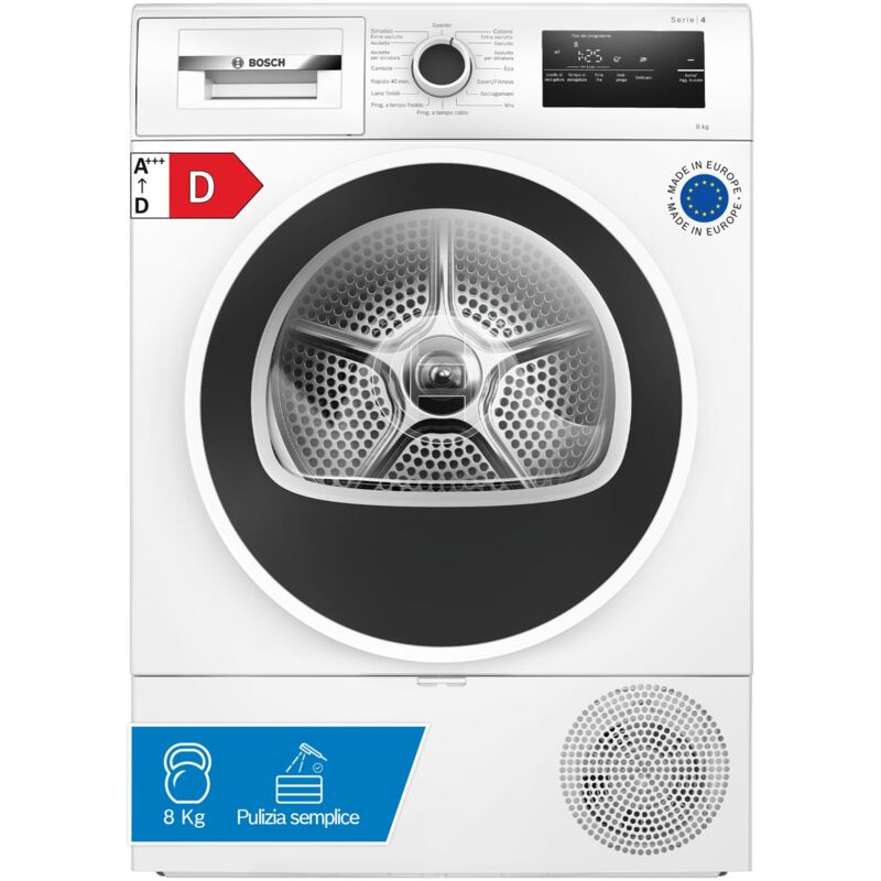 Bosch Bosch Wth85218ii Serie 4 Asciugatrice Pompa Di Calore 8kg Cl.d