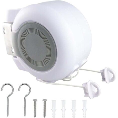 Asciugatrice retrattile da 13 m, doppio stendibiancheria resistente per esterni e interni, montaggio a parete, portatile, facile da installare