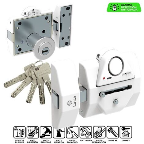 A.SEGURI DEADBOLT W/WHITE ALARM