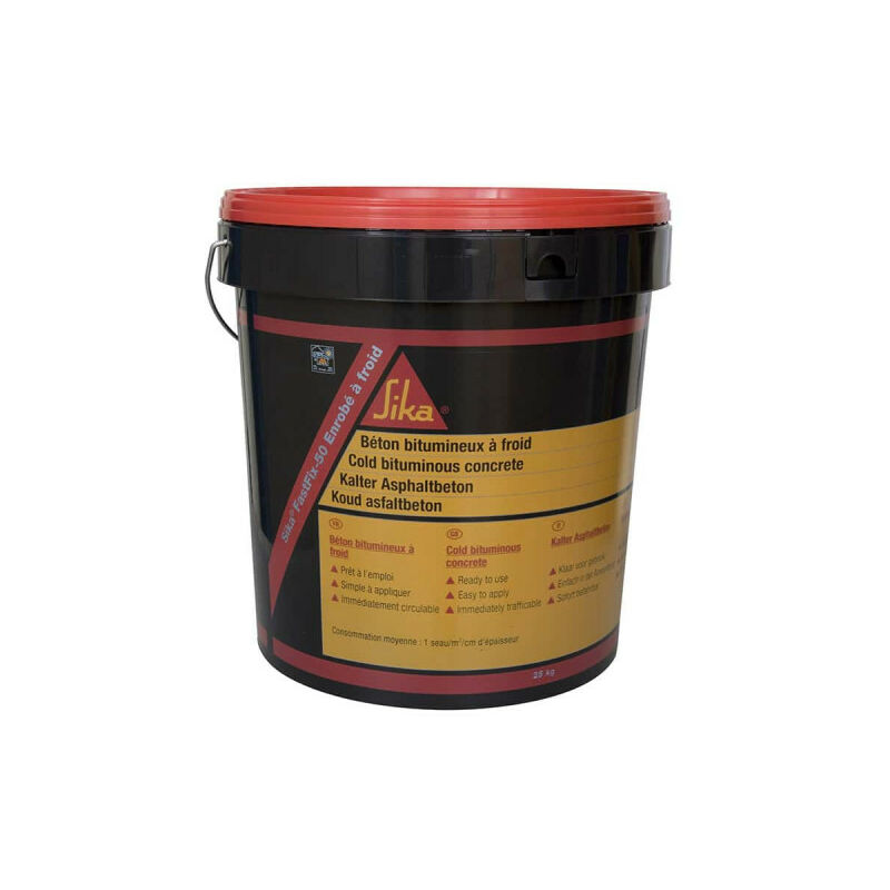 Image of Sika - Asfalto a freddo FastFix-50 - Per la manutenzione ordinaria - 25 Kg - Noir