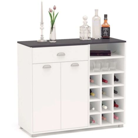 Asfeld Buffet Cocina 2 Puertas 1 Cajón Blanco Mueble Moderno Almacenaje 90x103x40 cm