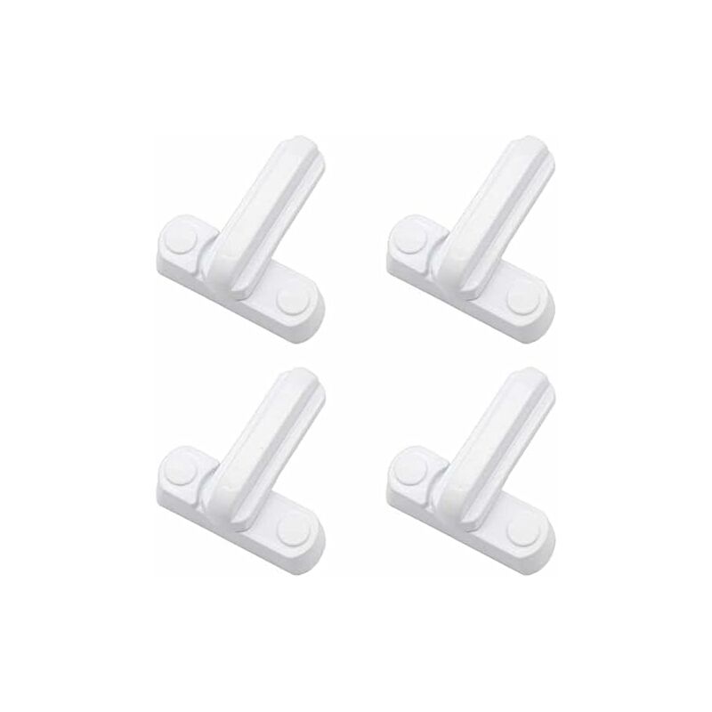 Ash Jammer + Mounting Screws, pvc pvc Door and Window Lock, White High Security Arm, 4 Pack