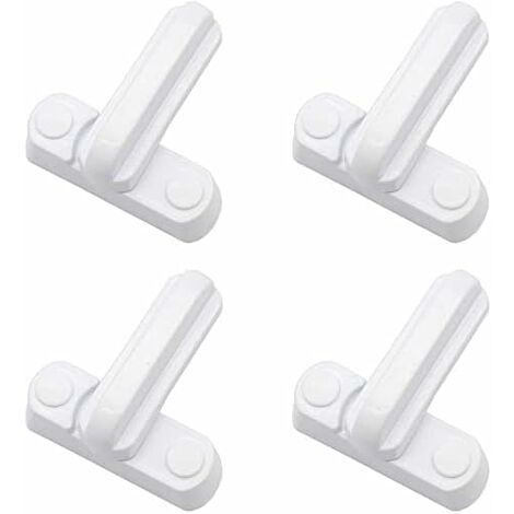 Ash Jammer + Mounting Screws, PVC PVC Door and Window Lock, White High Security Arm, 4 Pack