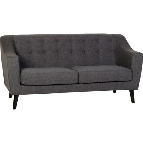 Ashley 3 Seater Sofa - L74 x W174 x H85 cm - Dark Grey Fabric
