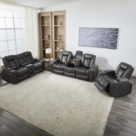 ASHTON 1+2+3 SEATER FABRIC AUTO RECLINER SOFA SET