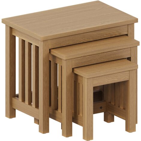 Ashton Nest of Tables Set of 3 MDF Wood Coffee Side End Table