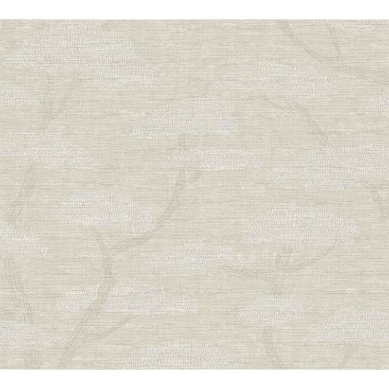 Asia wallcovering wall Profhome 387414 hot embossed non-woven wallpaper slightly textured with Asian pattern matt beige grey white 5.33 m2 (57 ft2)