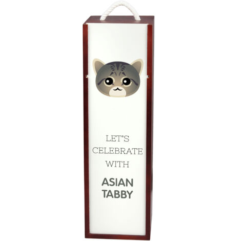 Asian Tabby - Weinkiste mit Grafik und Aufschrift von Art-Dog