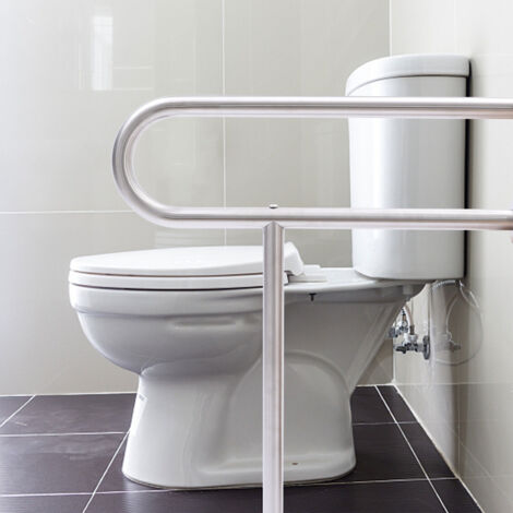 Asidero para inodoro de acero inoxidable en forma de U, ayuda para levantarse del WC, asidero de apoyo, asidero de pared